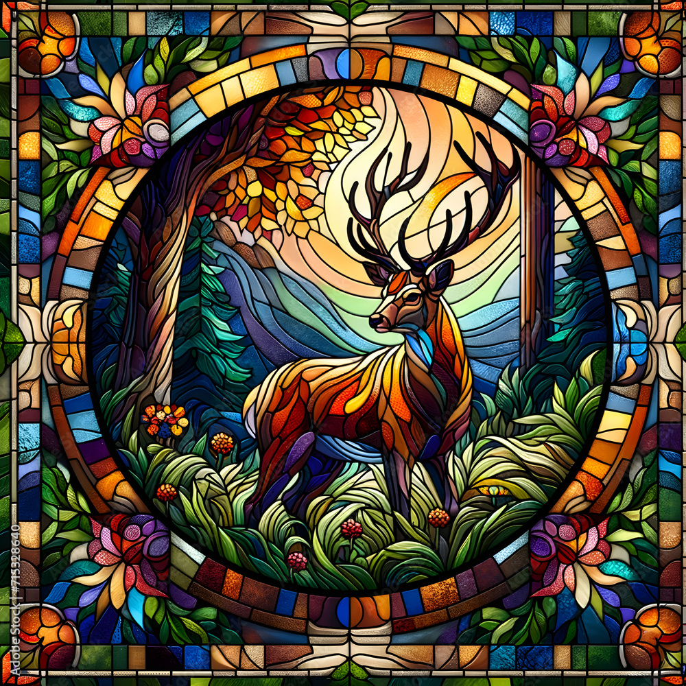 Stained glass Deer