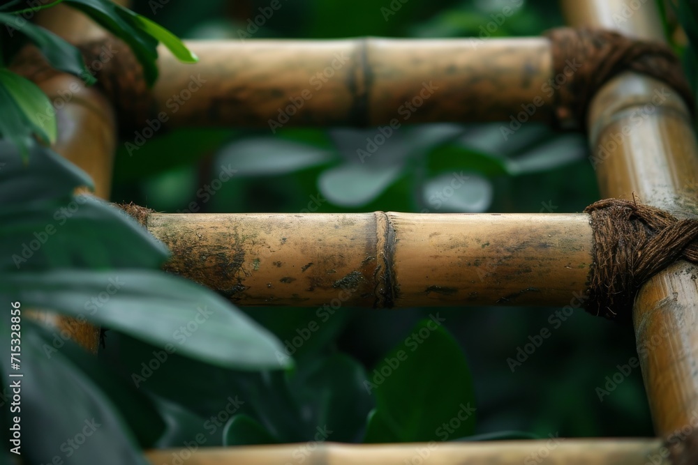 close-up view of a handcrafted bamboo close-up view of a handcrafted bamboo