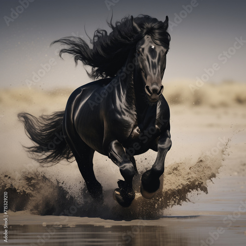 Black stallion running