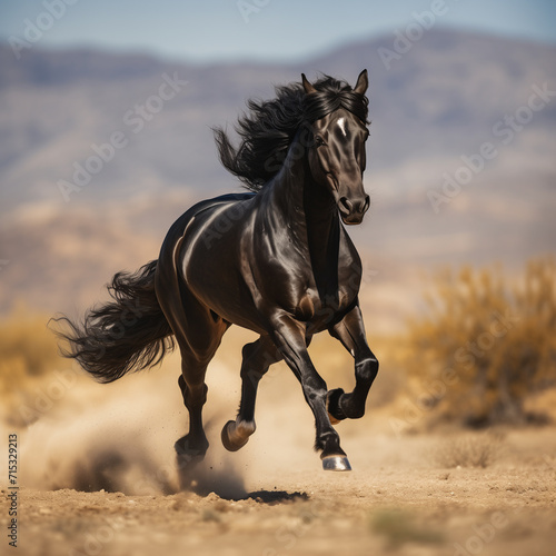 Black stallion running © CreativeContent
