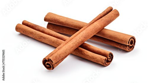 cinnamon sticks isolated white background