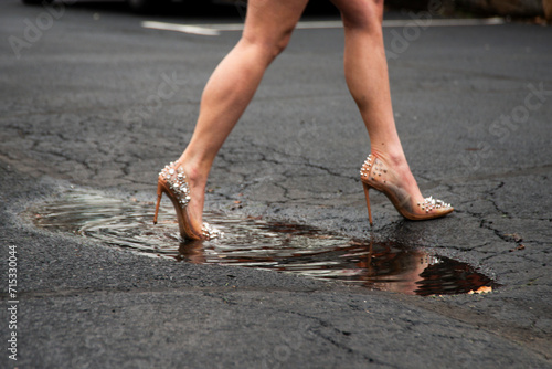 Sparkled spike heels will take you anywhere photo