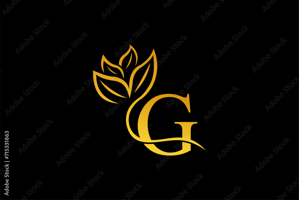 letter G logo design with luxurious gold and elegant floral ornaments. monogram G. icon G flourish. logo for business, company, boutique, salon, beauty, restaurant, brand, etc letter G logo design with luxurious gold and elegant floral ornaments. monogram G. icon G flourish. logo for business, company, boutique, salon, beauty, restaurant, brand, etc