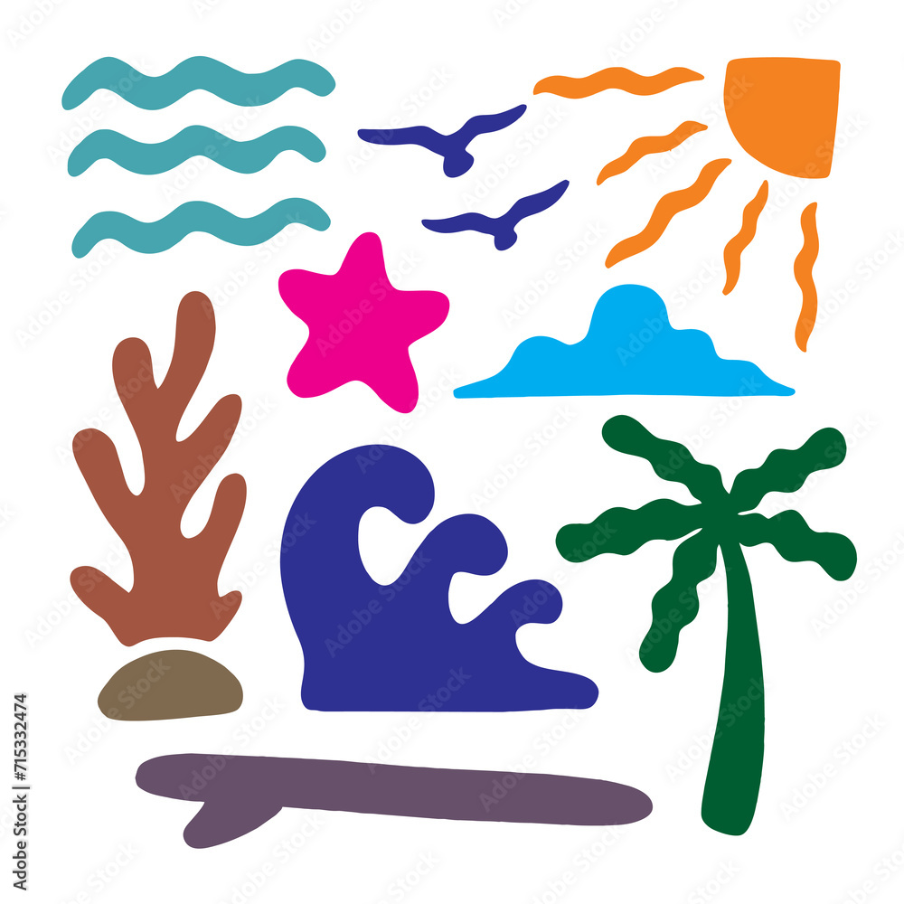 vector icon illustration with a beach holiday atmosphere