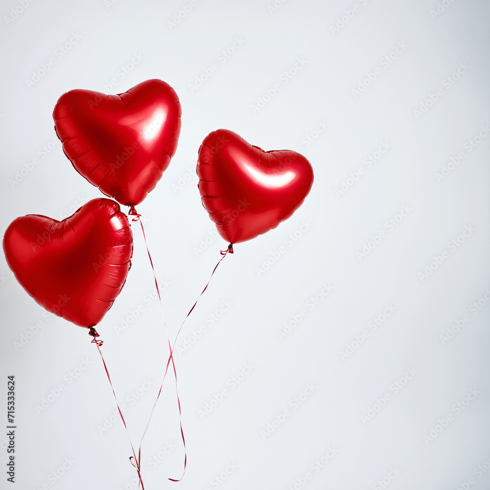 Balls - three red hearts on a white background. Balls - three red hearts on a white background.