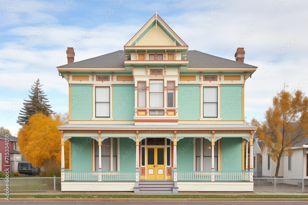 second empire victorian house with a bracketed cornice