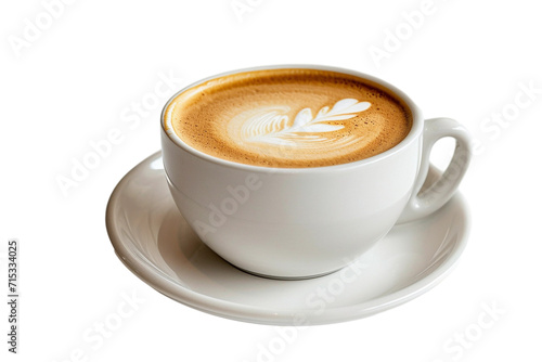 cup of cappuccino isolated on transparent background