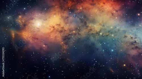 Abstract Dreamy Background Wallpaper Template of Nebula Sparkling Stars Stardust Galaxy Space Universe Astro Cosmos Milky Way Panorama Night Sky Fantasy Colorful Tone 16 9