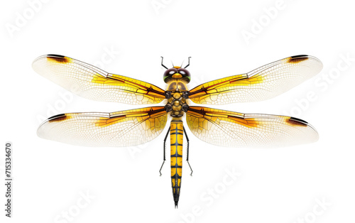 Dragonfly, a Spiritual Symbol Conveying Messages of Renewal and Positive Change on a White or Clear Surface PNG Transparent Background. © Usama