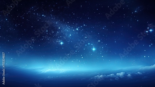 Abstract Dreamy Background Wallpaper Template of Nebula Sparkling Stars Stardust Galaxy Space Universe Astro Cosmos Milky Way Panorama Night Sky Fantasy Colorful Blue Tone 16:9 © Vibes 16:9