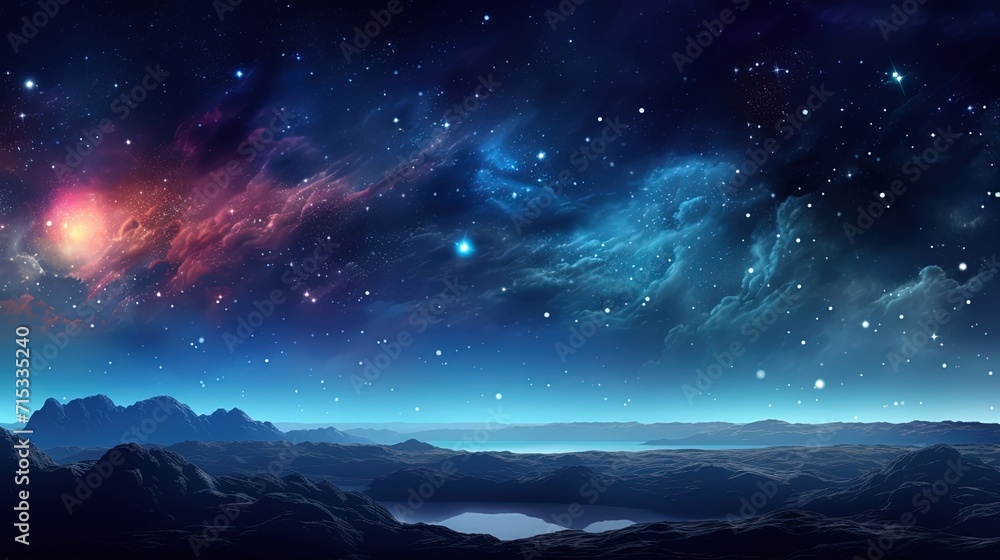 Abstract Dreamy Background Wallpaper Template of Outer Space Planet Land Water Pandora Pluto Nebula Sparkling Stars Stardust Galaxy Universe Astro Cosmos Milky Way Night Sky Fantasy Colorful Tone 16:9 Abstract Dreamy Background Wallpaper Template of Outer Space Planet Land Water Pandora Pluto Nebula Sparkling Stars Stardust Galaxy Universe Astro Cosmos Milky Way Night Sky Fantasy Colorful Tone 16:9