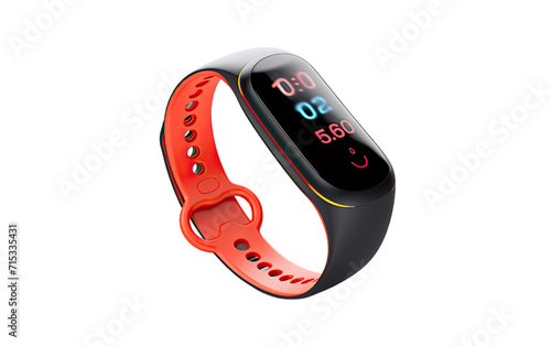 Peak Fitness with the Precision Monitoring of a Fitness Tracker Wristwatch on a White or Clear Surface PNG Transparent Background.