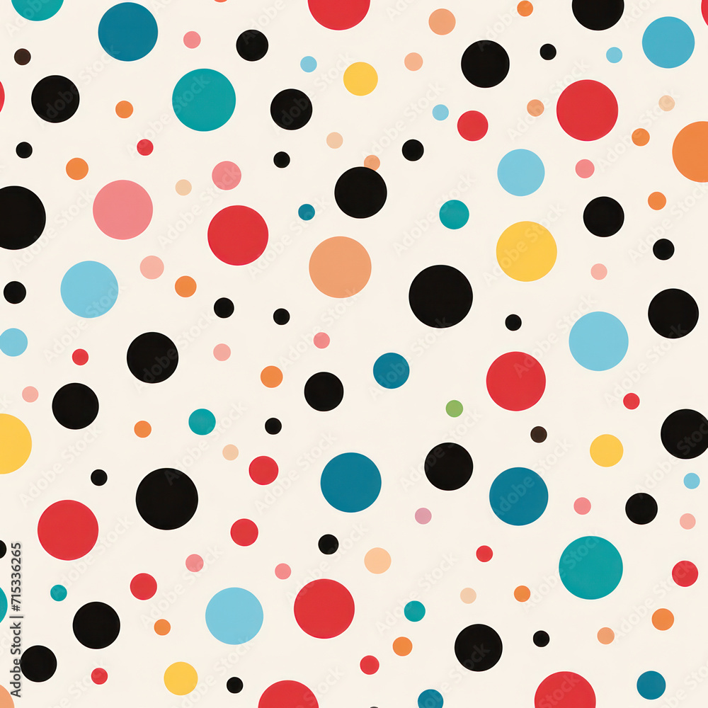 Colorful Confetti Party: A Fun, Chaotic and Bright Background with Seamless Abstract Polka Dot Pattern for Fashionable Textile or Wallpaper Design Colorful Confetti Party: A Fun, Chaotic and Bright Background with Seamless Abstract Polka Dot Pattern for Fashionable Textile or Wallpaper Design