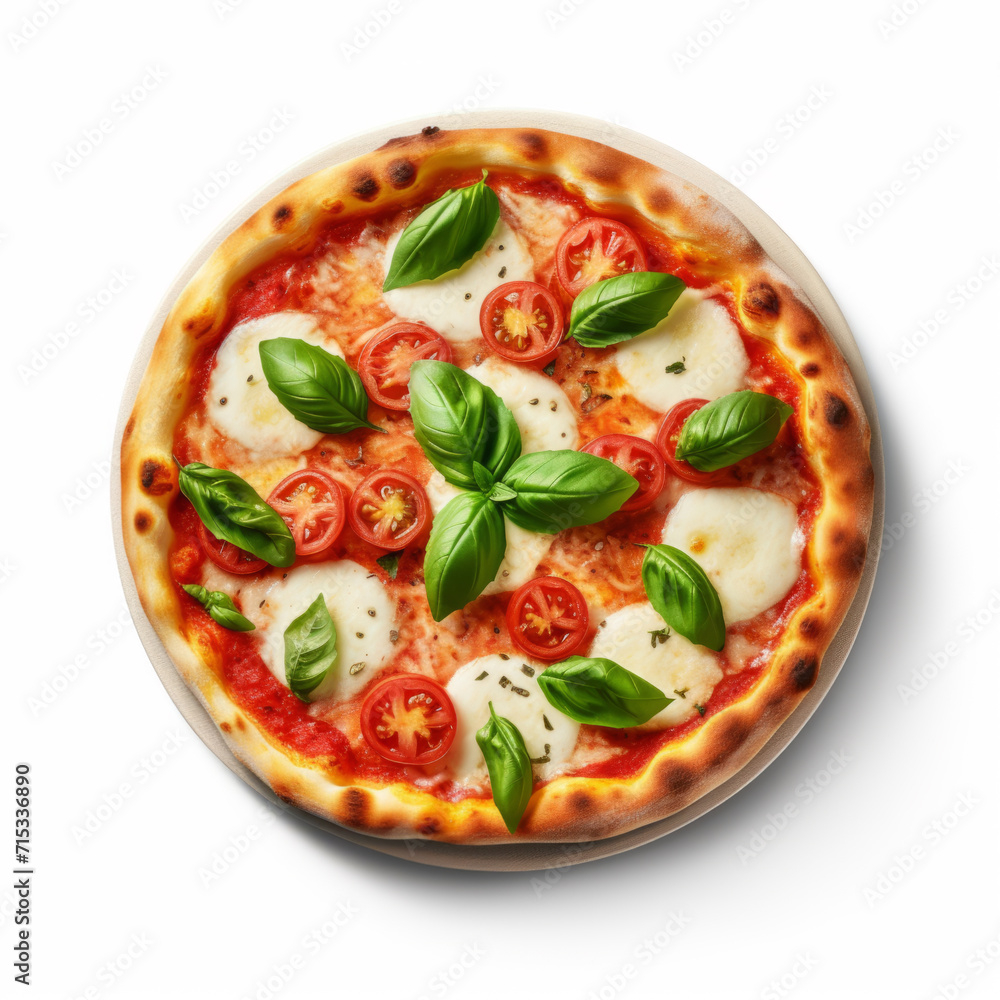 Italian pizza with tomatoes, mozzarella and basil. Italian pizza with tomatoes, mozzarella and basil.