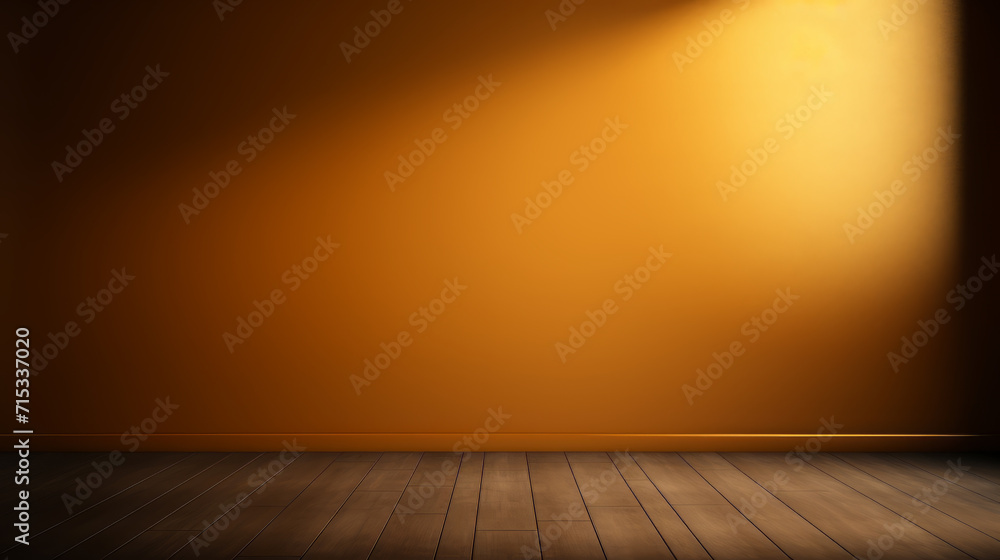 Dark empty wall with interesting golden sun glare.