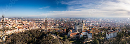 Aerial view at Lyon on a sunny day