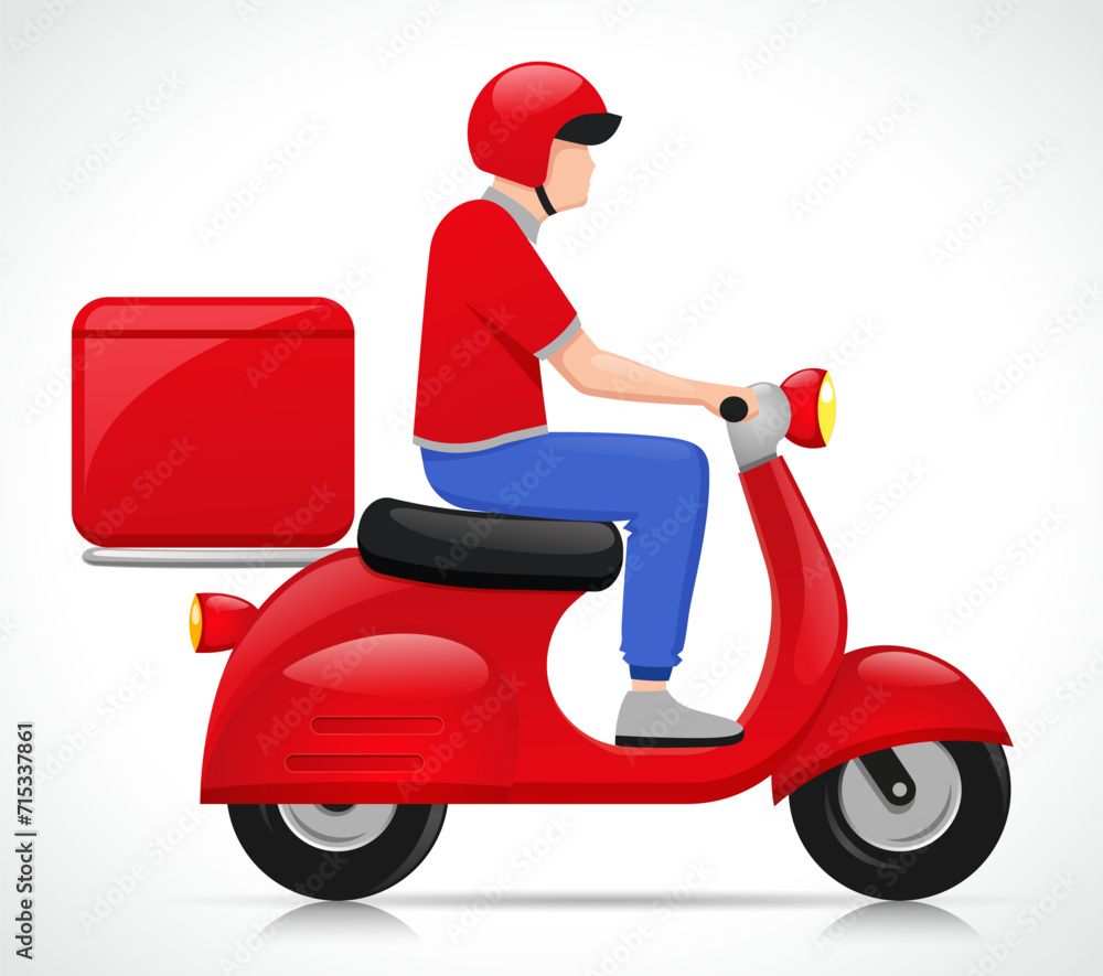 delivery man on motorcycle icon