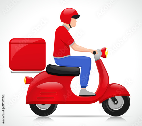 delivery man on motorcycle icon