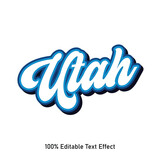 Utah text effect vector. Editable college t-shirt design printable text effect vector. 3d text effect vector.