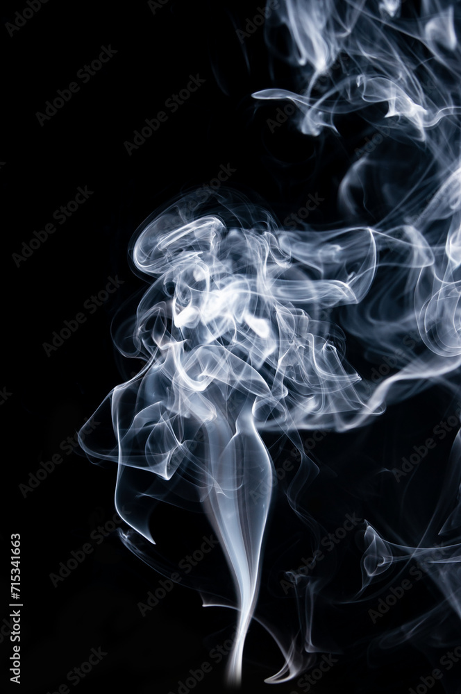 Smoke jets on black background Smoke jets on black background