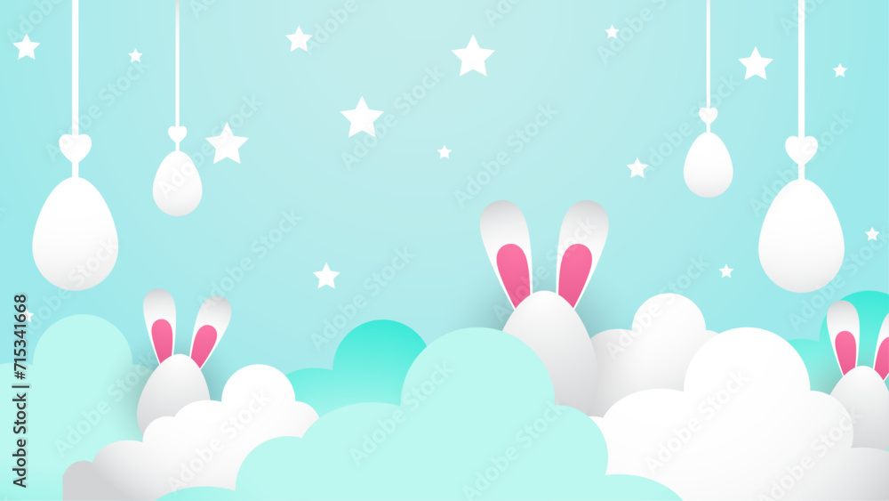 Green white and pink cute vector gradient happy easter day egg background. Vector paper style easter background Green white and pink cute vector gradient happy easter day egg background. Vector paper style easter background