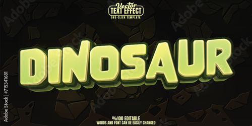Dinosaur editable text effect, customizable dino and jurassic 3D font style