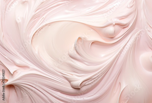 The texture of a delicate and velvety pink cream, evoking a sense of softness and refinement.