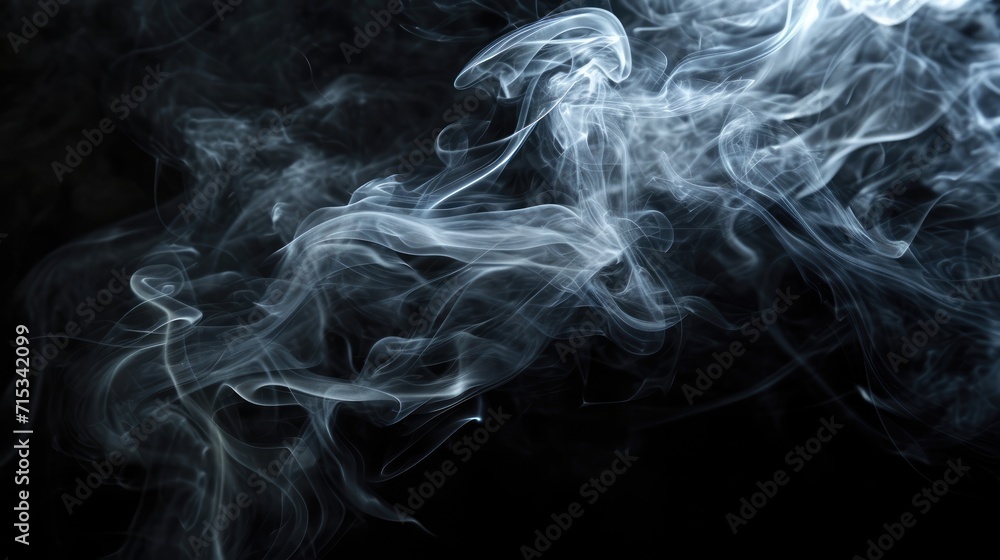 Elevate designs with white smoke on black, illuminated incense—a versatile graphic resource for montage, overlay, or texture, Ai Generated. Elevate designs with white smoke on black, illuminated incense—a versatile graphic resource for montage, overlay, or texture, Ai Generated.