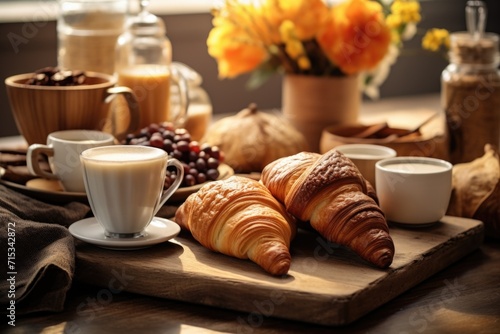 croissant and cup of coffee 