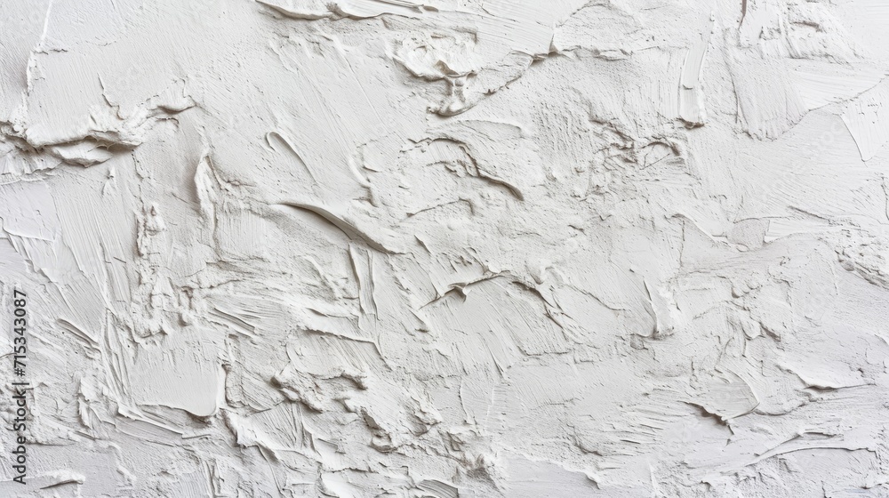 Immerse in the texture of a hand-applied, stroke-scraped white mortar or stucco wall background. Ai Generated.