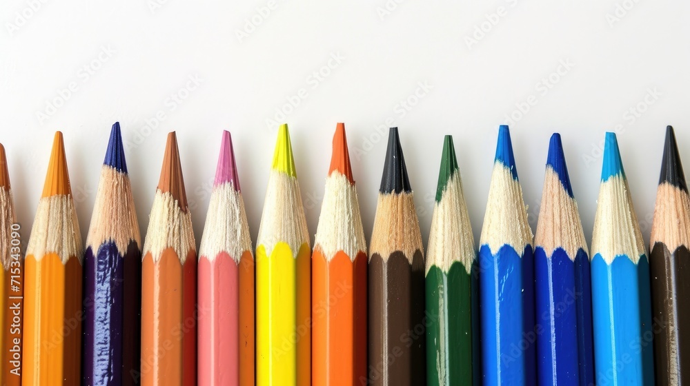 Discover minimalist elegance with white outer pencils on a seamless white background. Ai Generated. Discover minimalist elegance with white outer pencils on a seamless white background. Ai Generated.