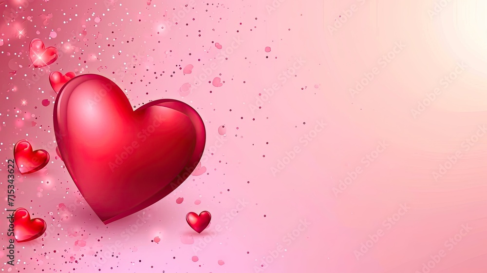 Capture the essence of Valentine's Day with a vector design featuring a blinking heart and a pink background, radiating joy and love, Ai Generated.
