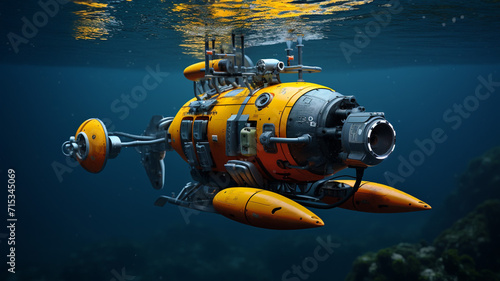 An underwater robot with fins and a built in harpoon marine photo