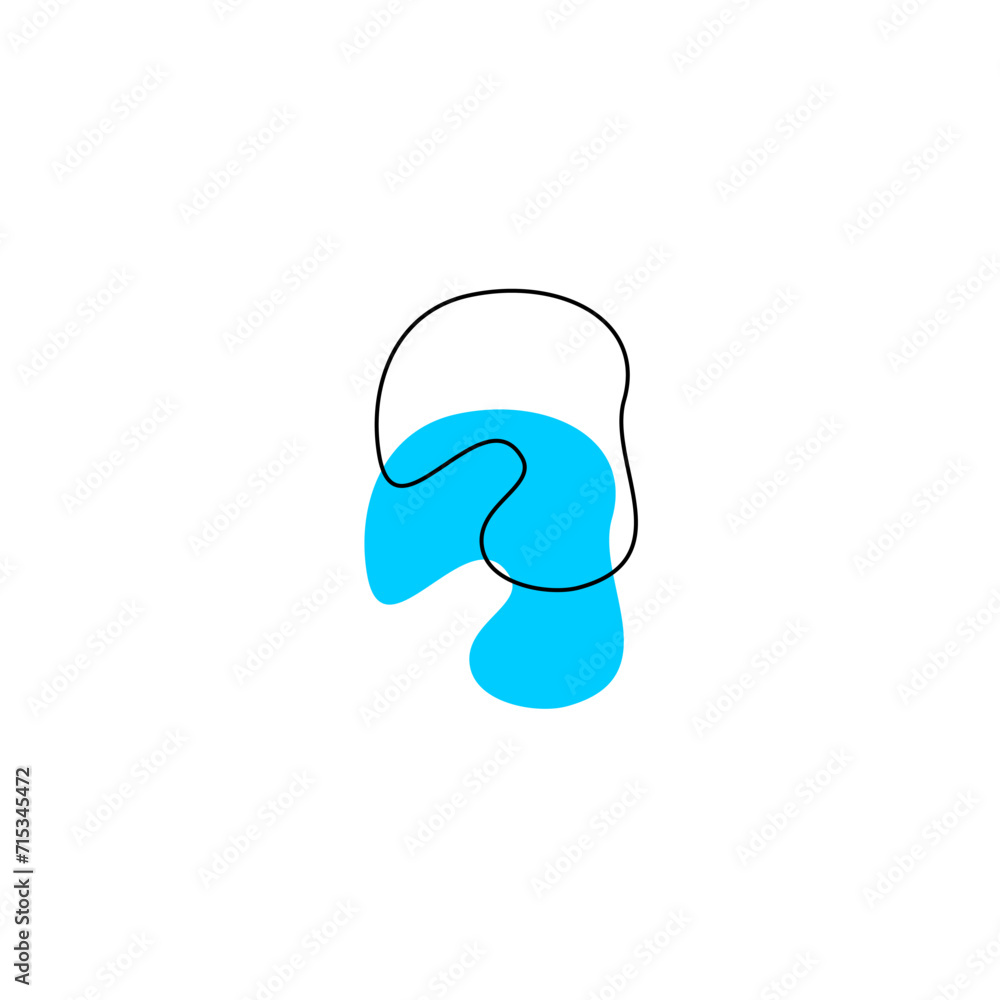 blob with a light blue outline line blob with a light blue outline line