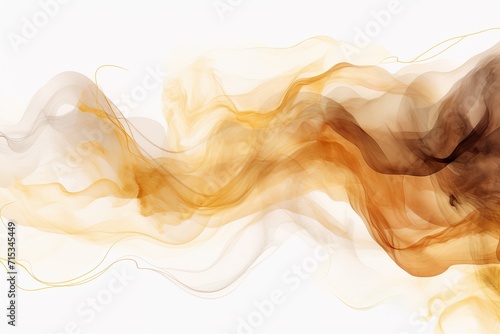 Abstract Wave in warm yellow brown collors, Watercolor Art