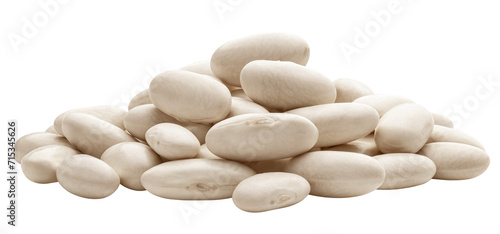 white Kidney beans, isolated on white background, full depth of field