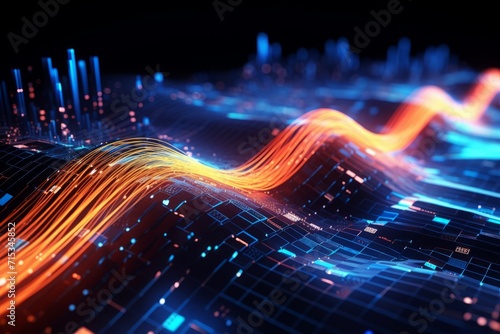 illustration of a stream of data flowing in a digital network