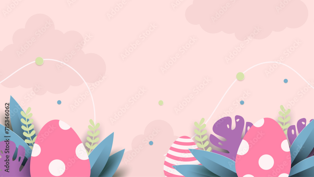 Colorful colourful vector gradient easter celebration background with egg. Vector easter illustration flyer template