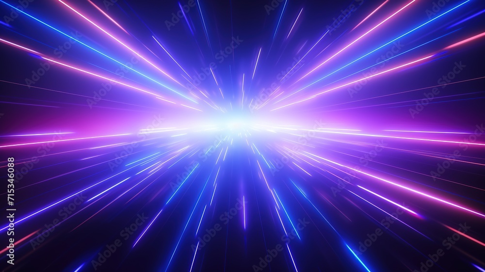 Fototapeta premium Abstract Neon Lights Background with Laser Rays and Glowing Lines. Wallpaper, Light 