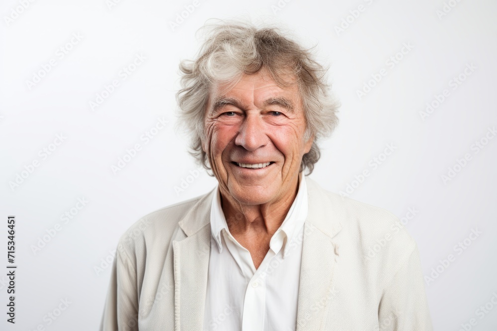 Portrait of a happy senior man smiling at the camera on a white background Portrait of a happy senior man smiling at the camera on a white background