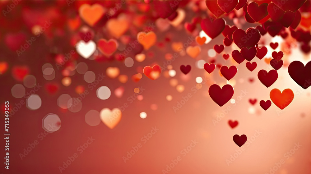 red hearts on pink background, Valentines day background banner, copy space red hearts on pink background, Valentines day background banner, copy space