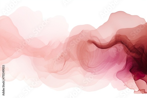 Abstract Wave in warm red collors, Watercolor Art on white Background photo