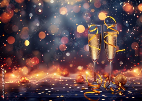 New Year's Celebration Card Background Wallpaper Image 5x7