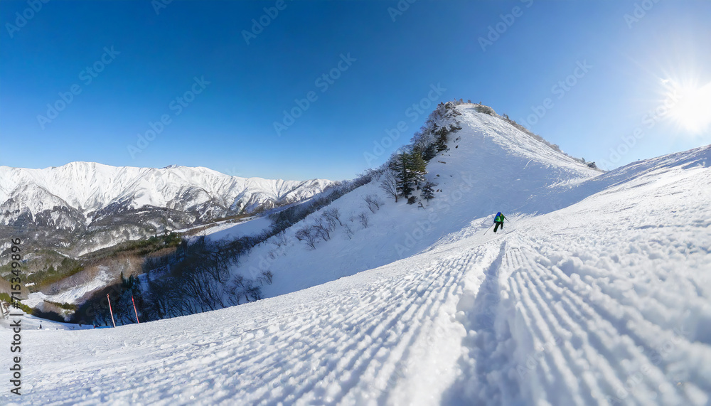 Snowy mountain slopes /雪山の斜面