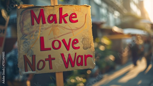 Protest Sign: Make Love Not War