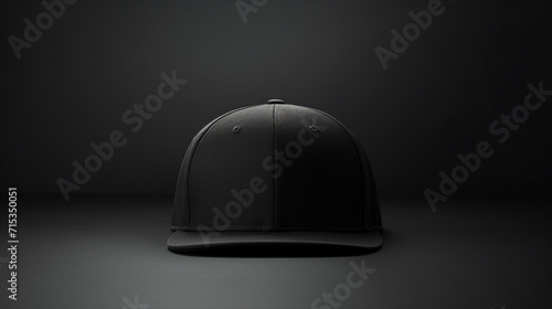 Stylish Black Snapback Cap Mockup for Trendy Streetwear Branding - Modern Headwear Template with Copy-Space for Fashion Advertising and Identity Branding.