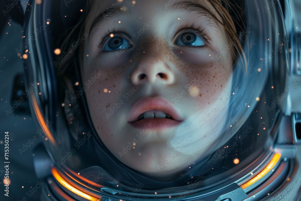 Young Astronaut Portrait in Space Young Astronaut Portrait in Space