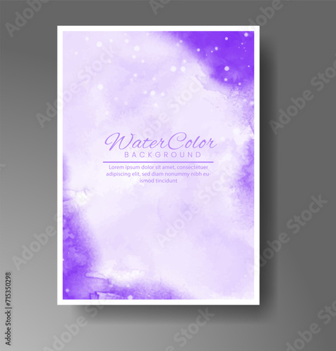 Cover template with watercolor background. Design for your cover, date, postcard, banner, logo.