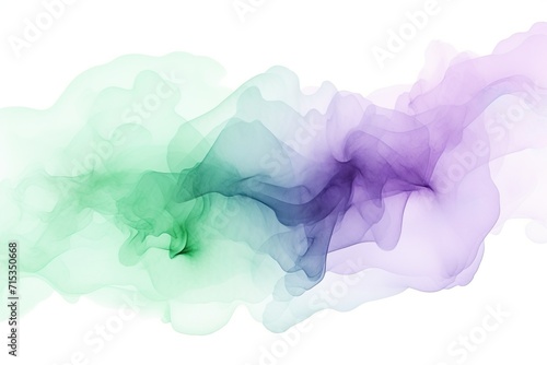 Abstract Wave in warm green and violet collors, Watercolor Art,