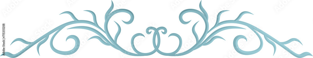 3D illustration of filigree floral ornament on a transparent background 3D illustration of filigree floral ornament on a transparent background